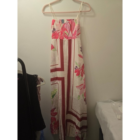 Dresses & Skirts - Maxi Dress Women X-Small Floral Print Strappy Empire Waist Smocked Bodice